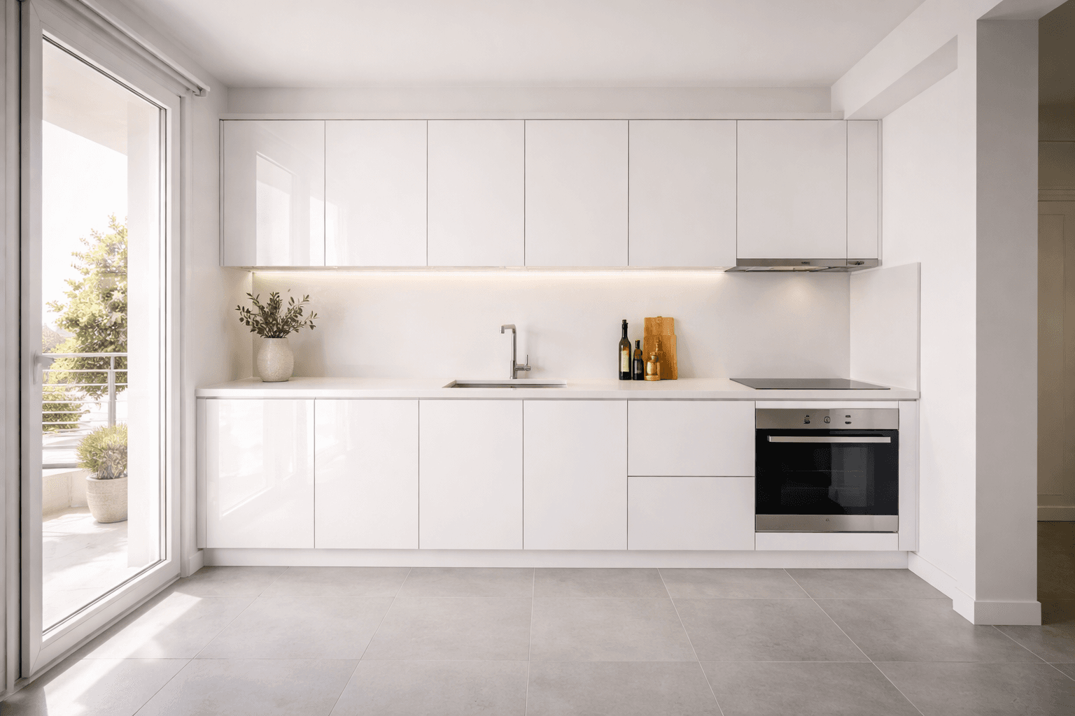 Μοντέρνα Κουζίνα σε Λευκή Λάκα